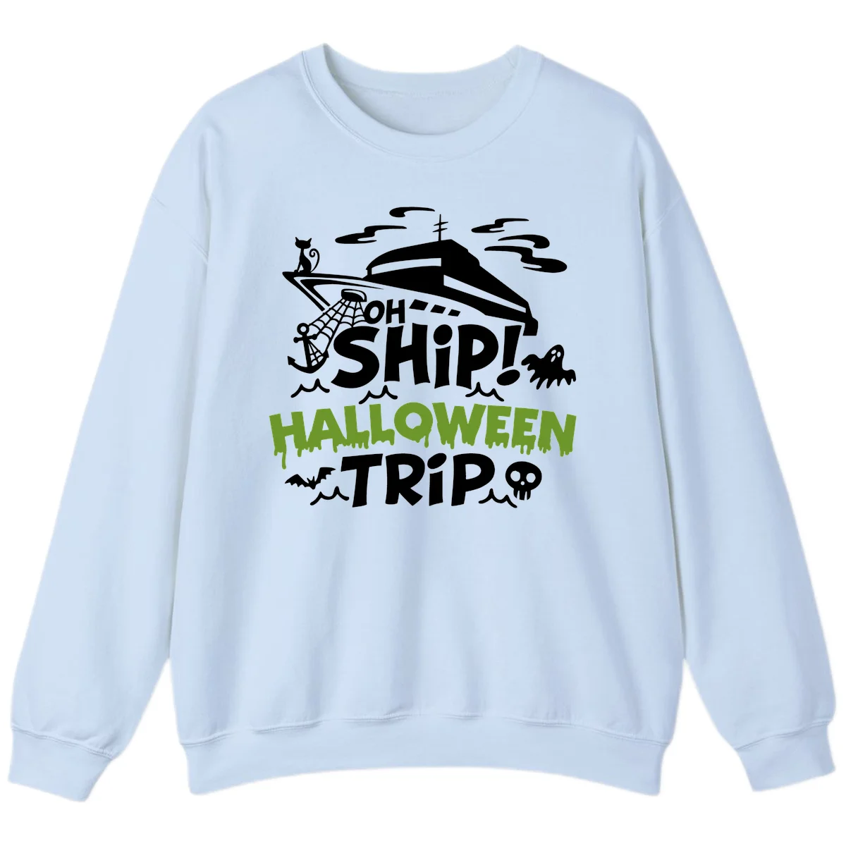 Oh Ship Halloween Trip Sweatshirt in Light Blue