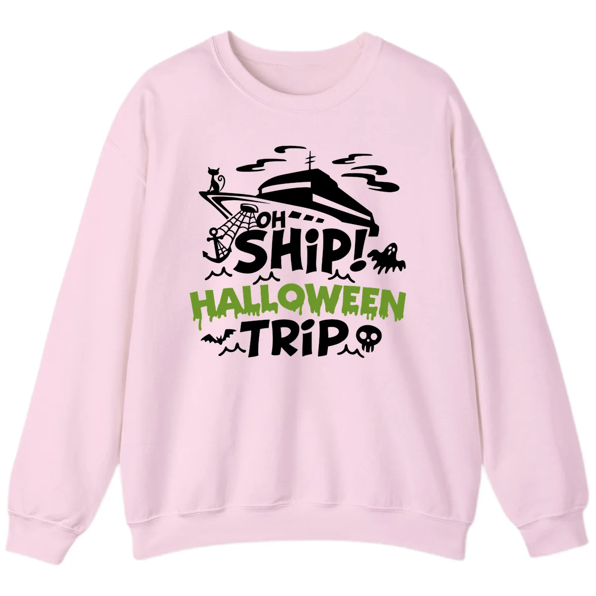 Oh Ship Halloween Trip Sweatshirt in Light Pink