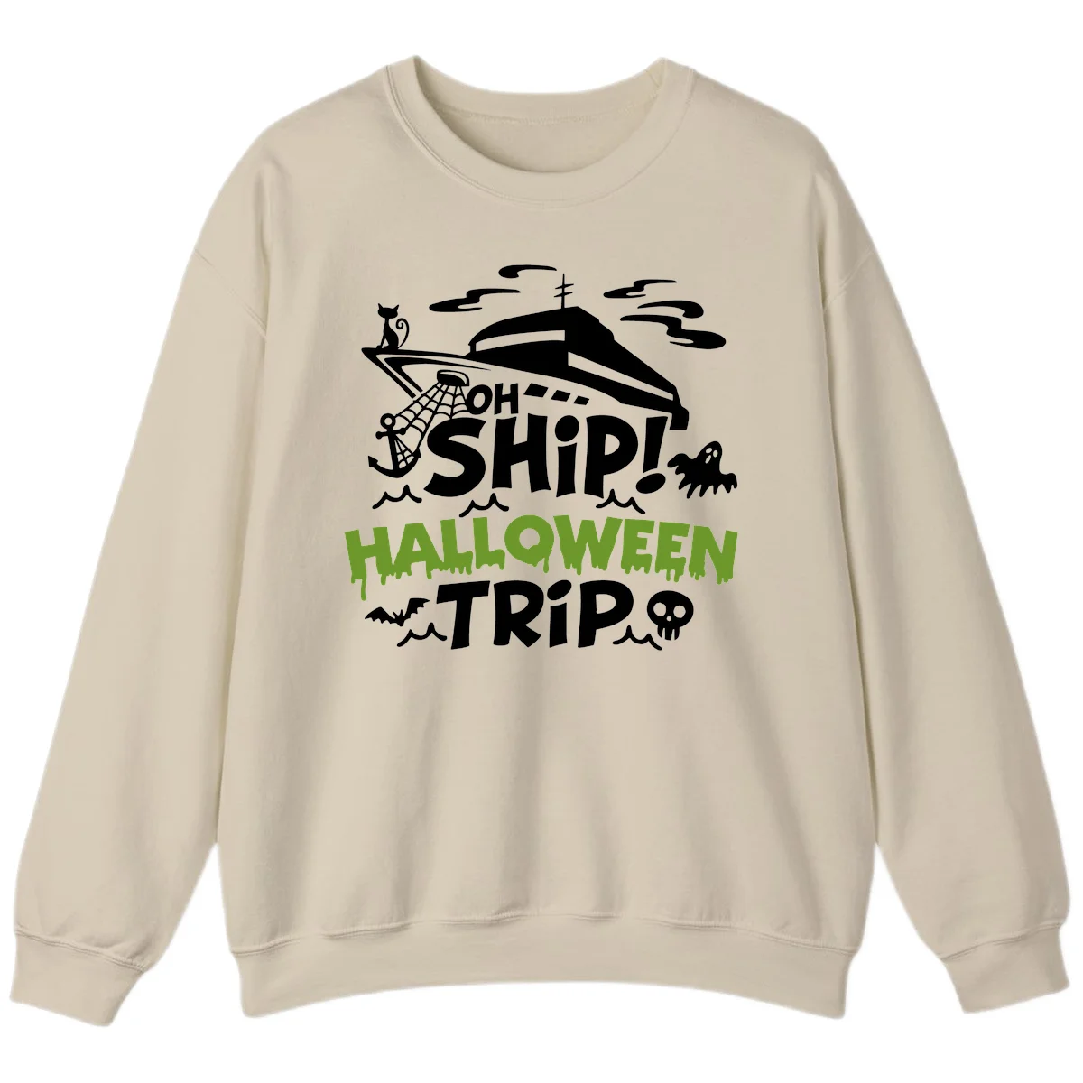 Oh Ship Halloween Trip Sweatshirt in Sand