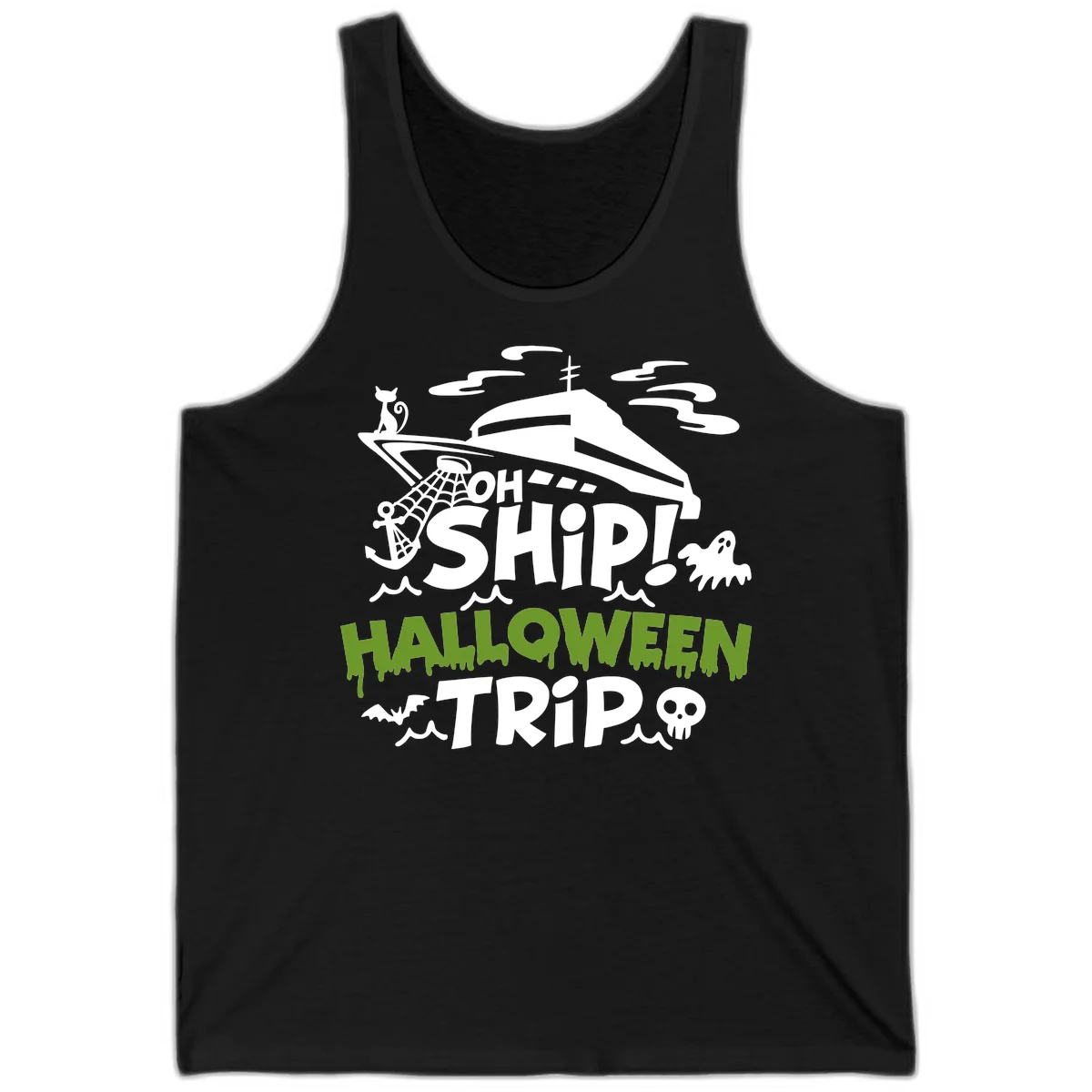 Oh Ship Halloween Trip Tank in Black