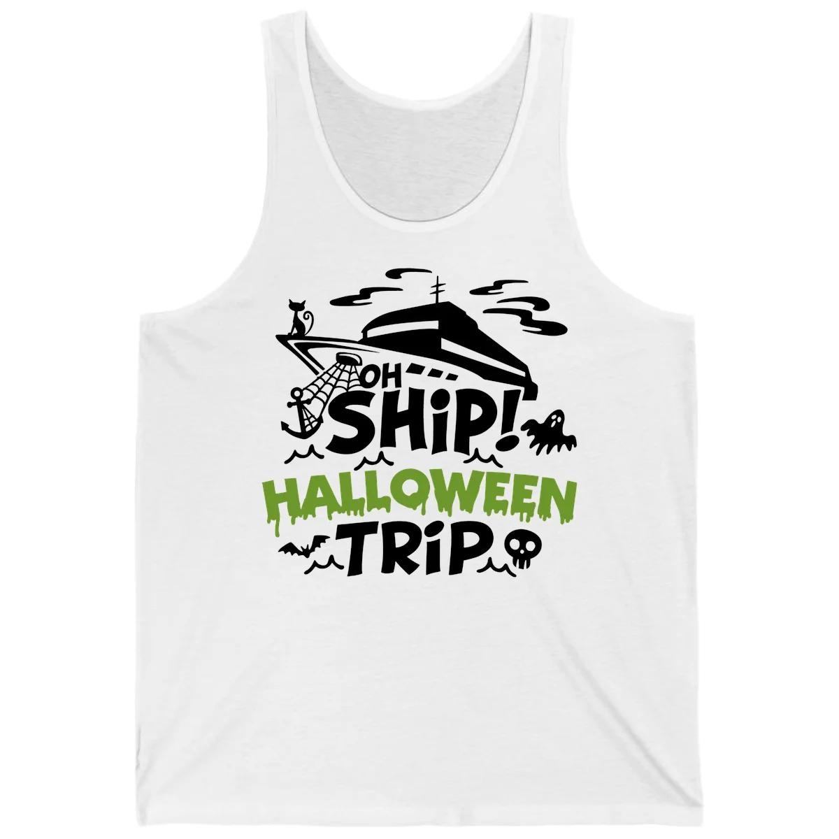 Oh Ship Halloween Trip Tank in White
