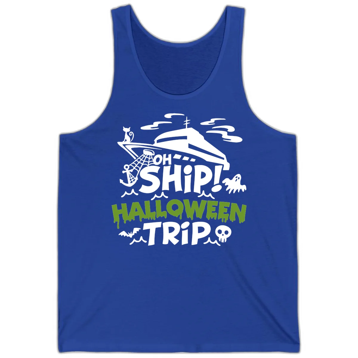 Oh Ship Halloween Trip Tank in True Royal