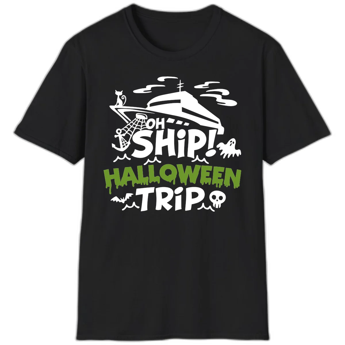 Oh Ship Halloween Trip T-Shirt in Black