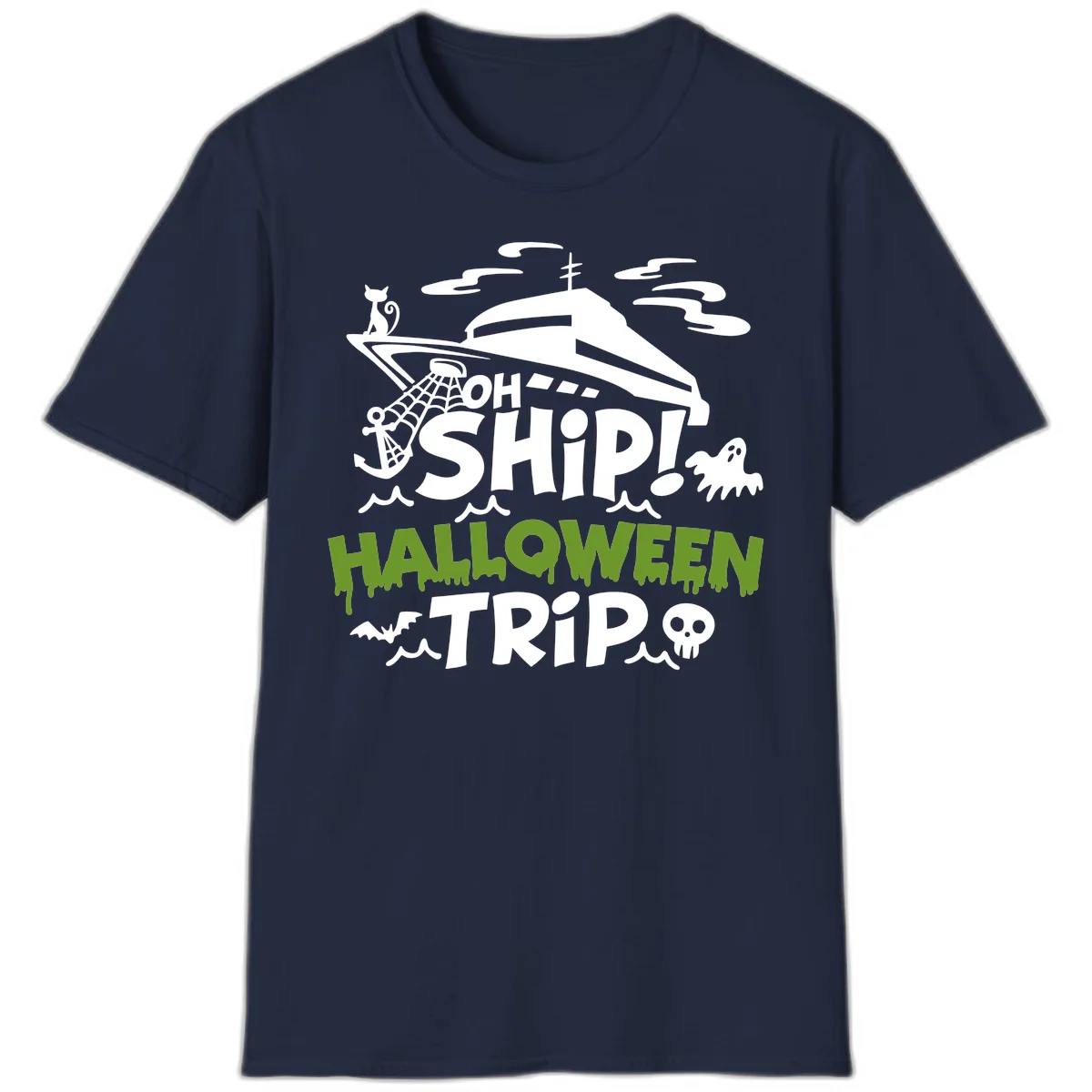 Oh Ship Halloween Trip T-Shirt in Navy