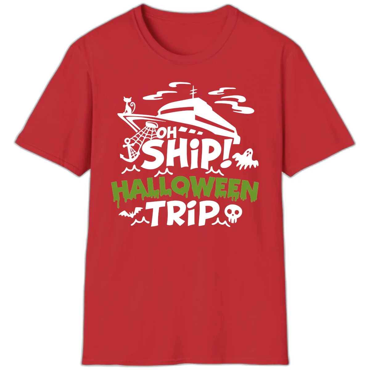 Oh Ship Halloween Trip T-Shirt in Red