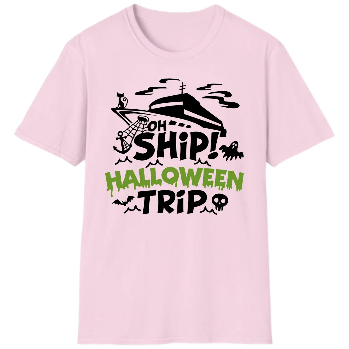 Oh Ship Halloween Trip T-Shirt in Light Pink