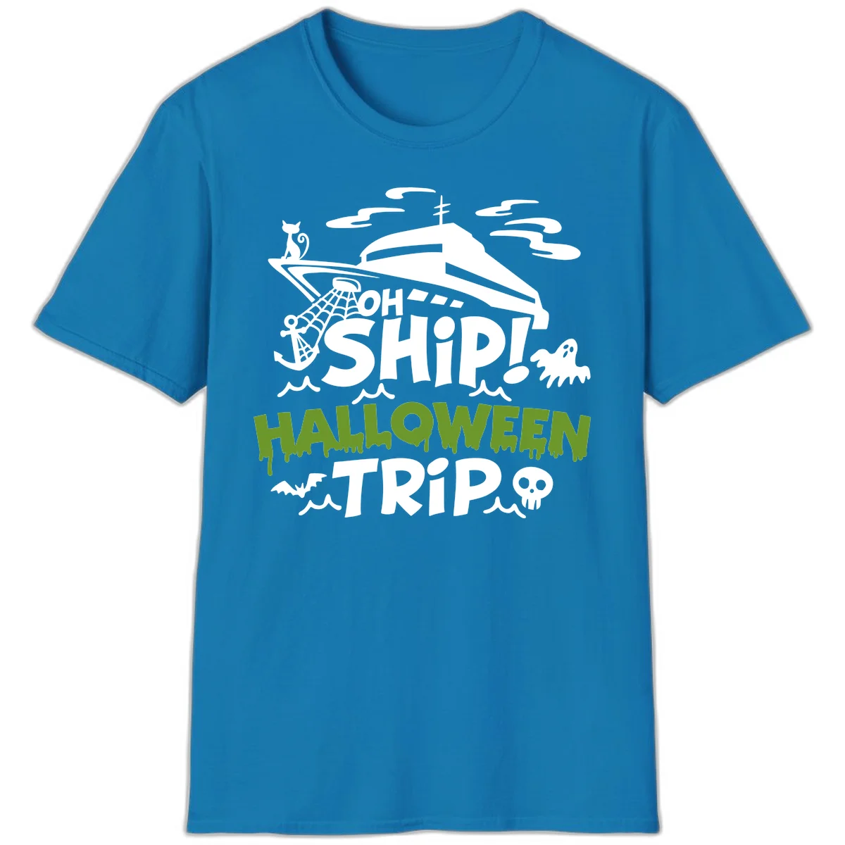 Oh Ship Halloween Trip T-Shirt in Sapphire