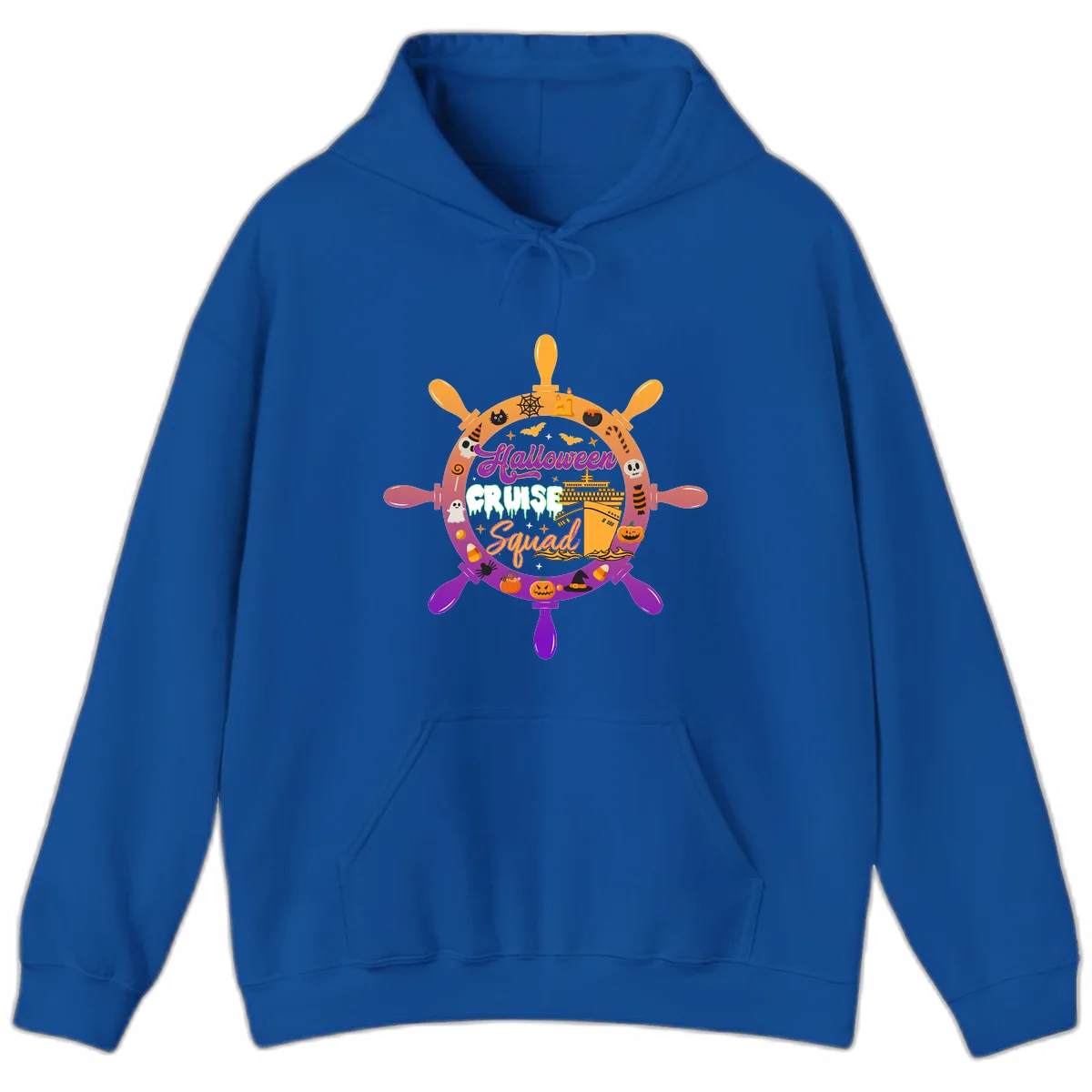Halloween Cruise Squad Ship Wheel Hoodie in Royal