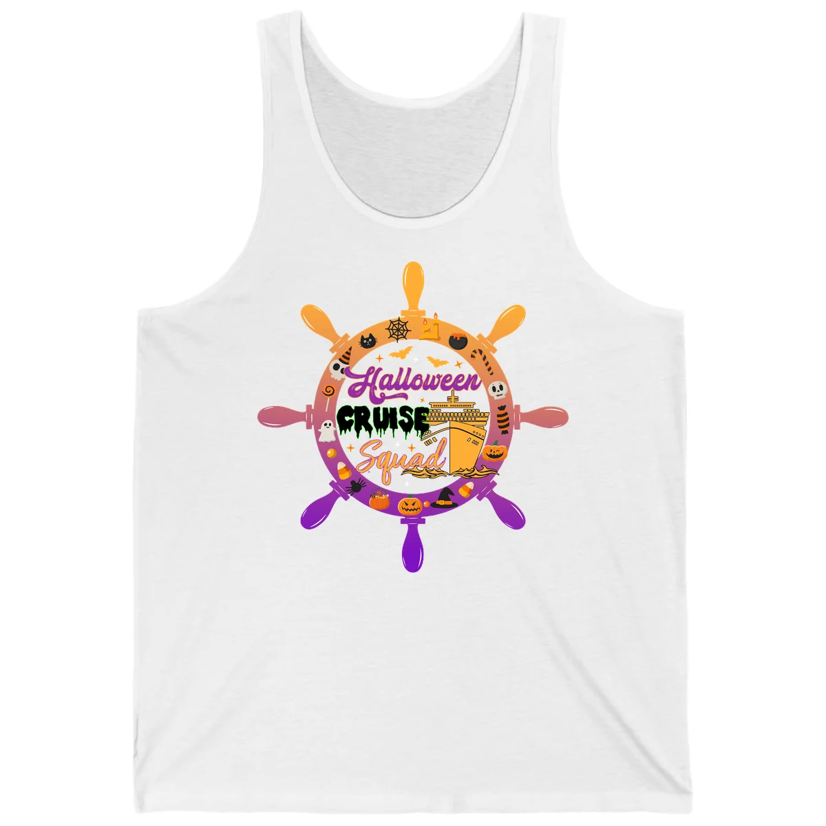 Halloween Cruise Squad Ship Wheel Tank in White