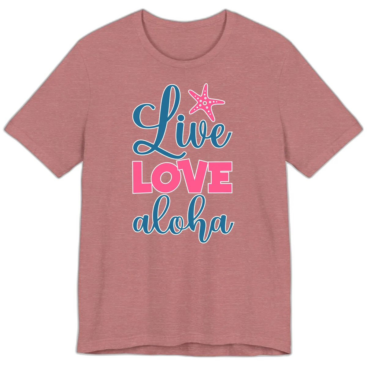 Live Life Aloha Starfish Premium T-Shirt in Heather Mauve