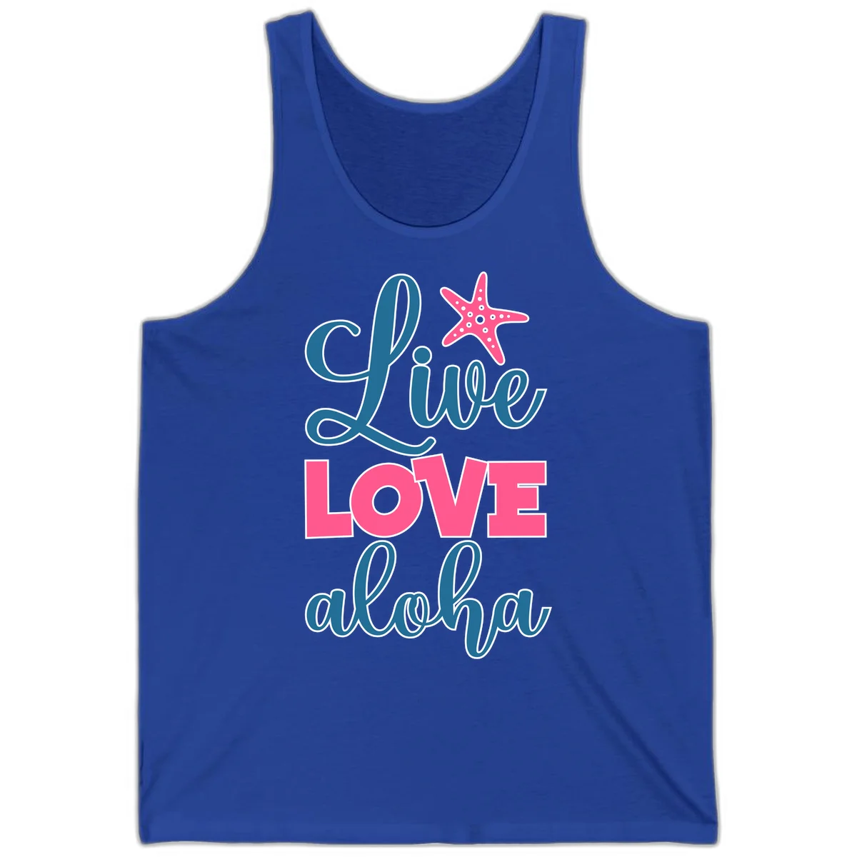 Live Life Aloha Starfish Tank Top in True Royal