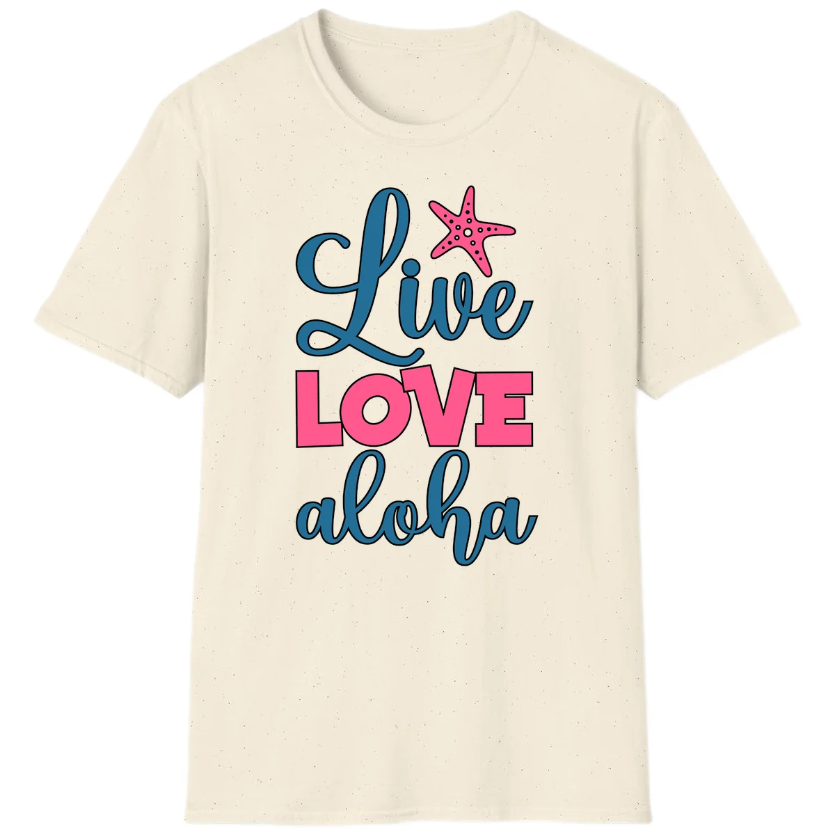 Live Life Aloha Starfish T-Shirt in Natural