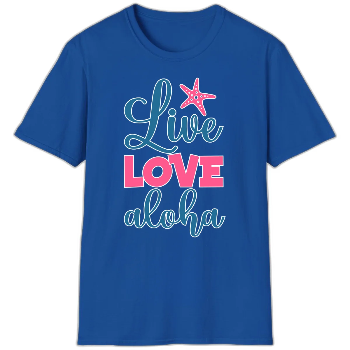 Live Life Aloha Starfish T-Shirt in Royal