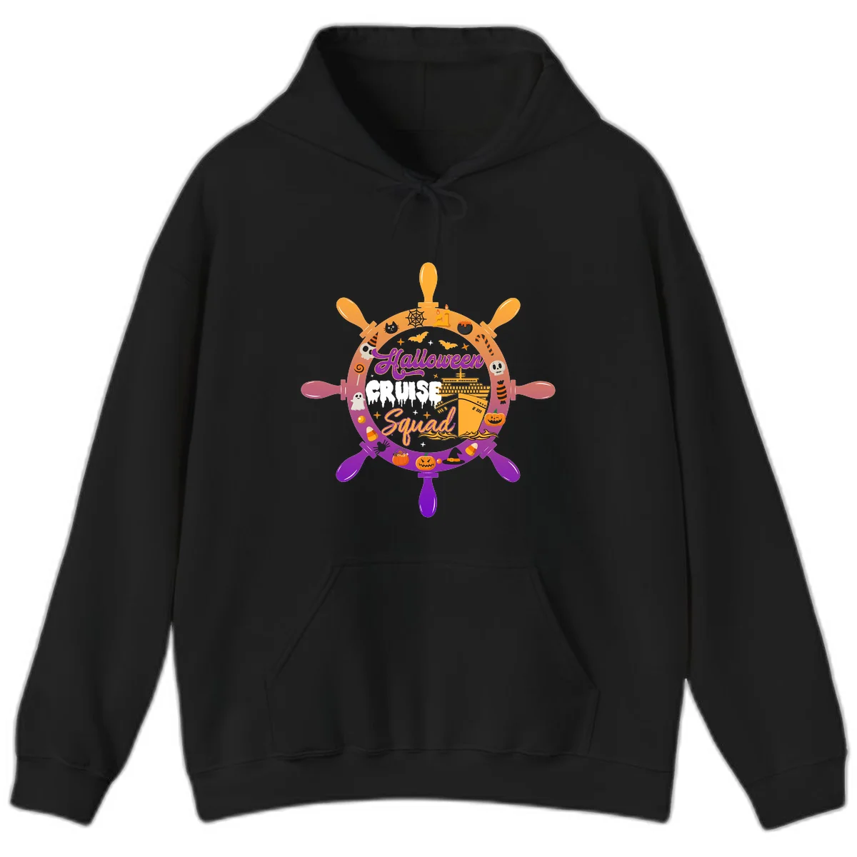 Halloween Cruise Squad Spooky Vacation Hoodie in Black