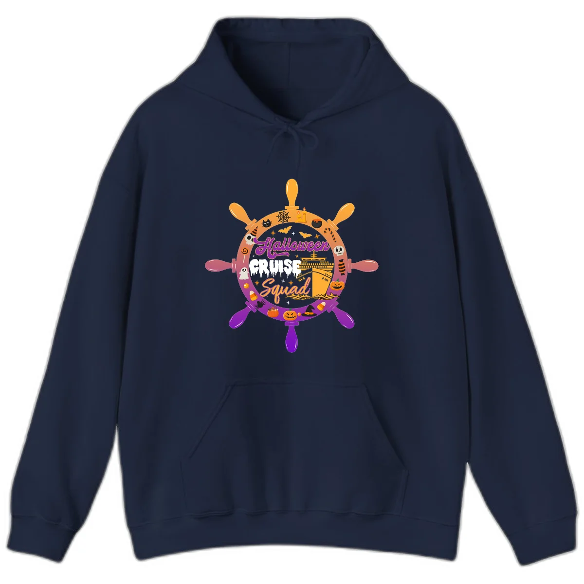 Halloween Cruise Squad Spooky Vacation Hoodie in Navy