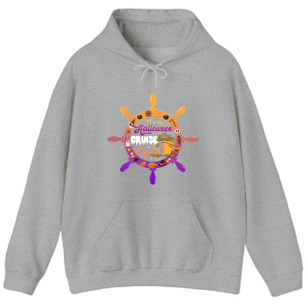 Halloween Cruise Squad Spooky Vacation Hoodie in Sport Grey