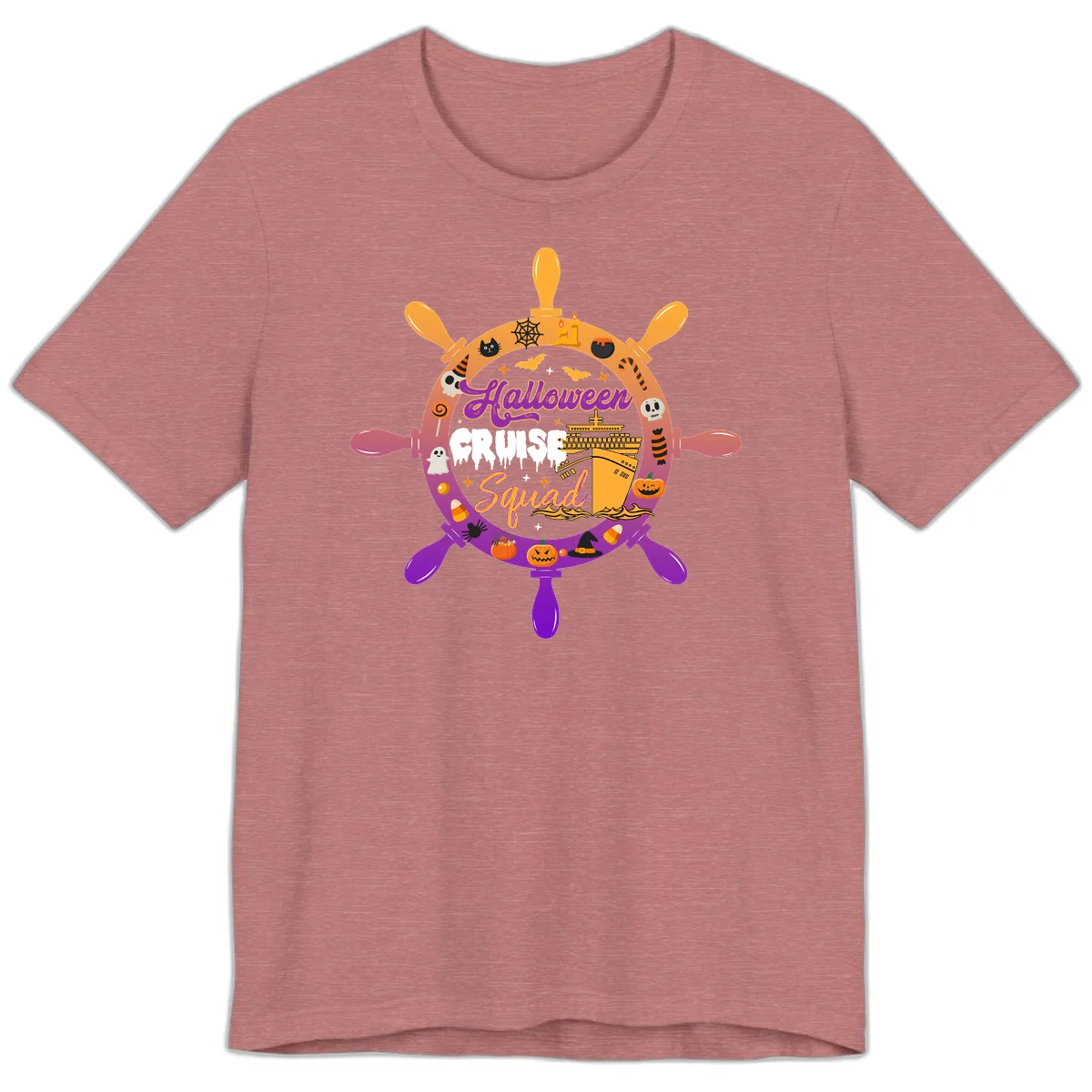 Halloween Cruise Squad Premium Vacation Tee in Heather Mauve