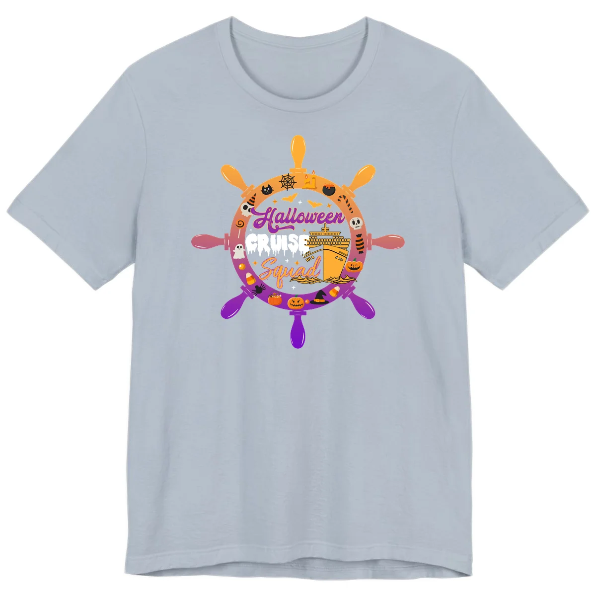 Halloween Cruise Squad Premium Vacation Tee in Light Blue
