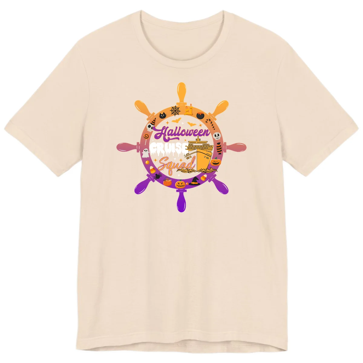 Halloween Cruise Squad Premium Vacation Tee in Soft Cream