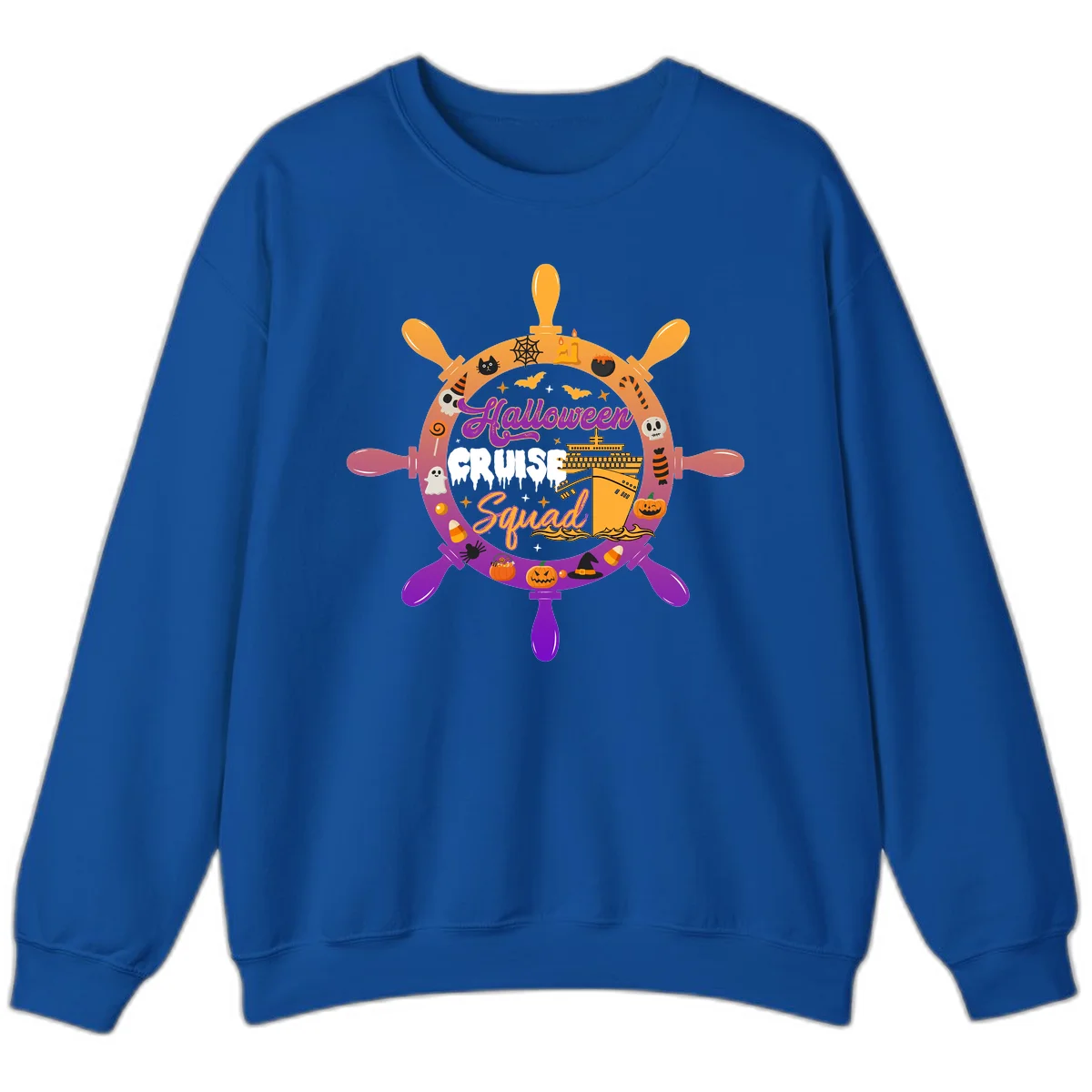 Halloween Cruise Squad Crewneck Sweatshirt in Royal
