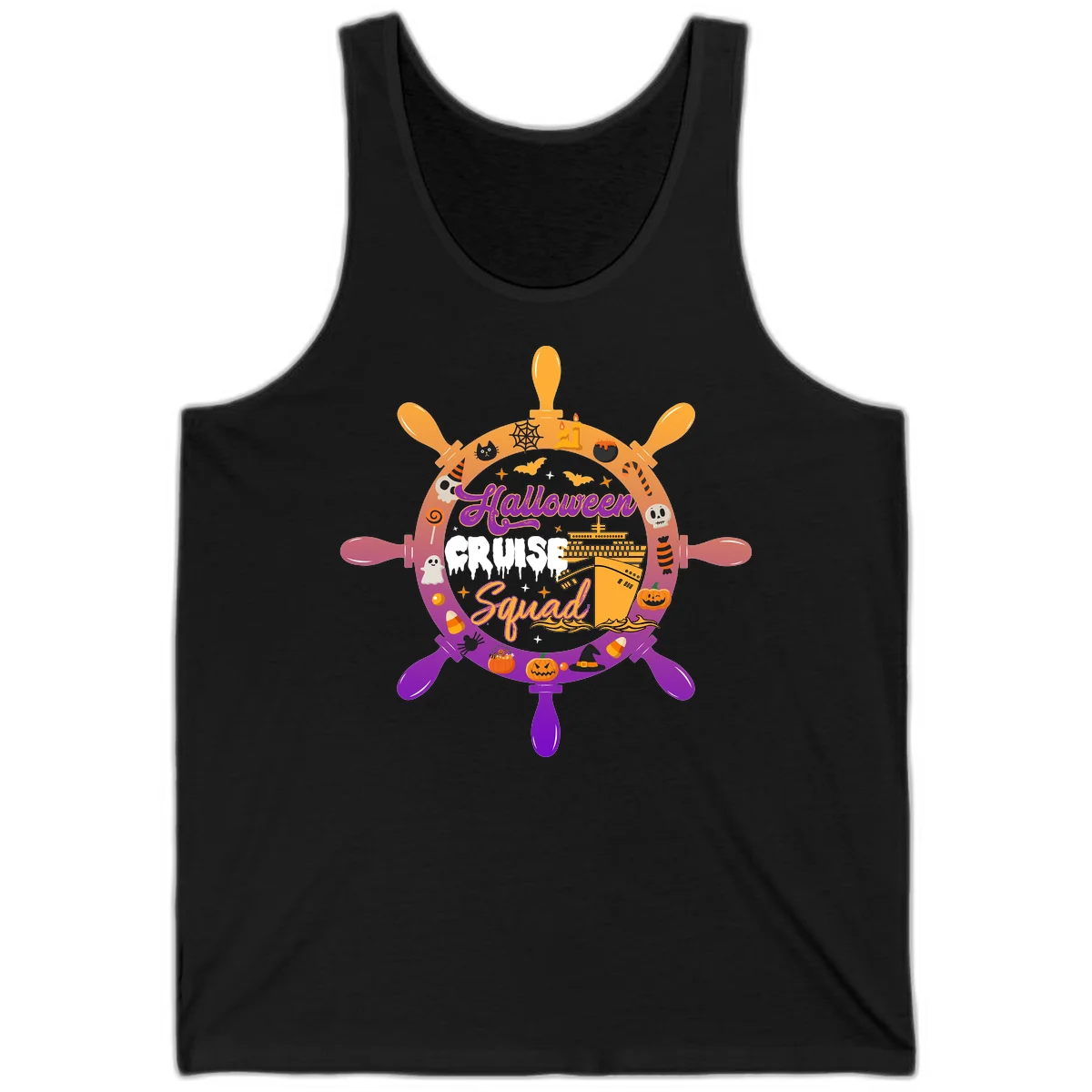 Halloween Cruise Squad Spooky Cruise Tank Top in Black