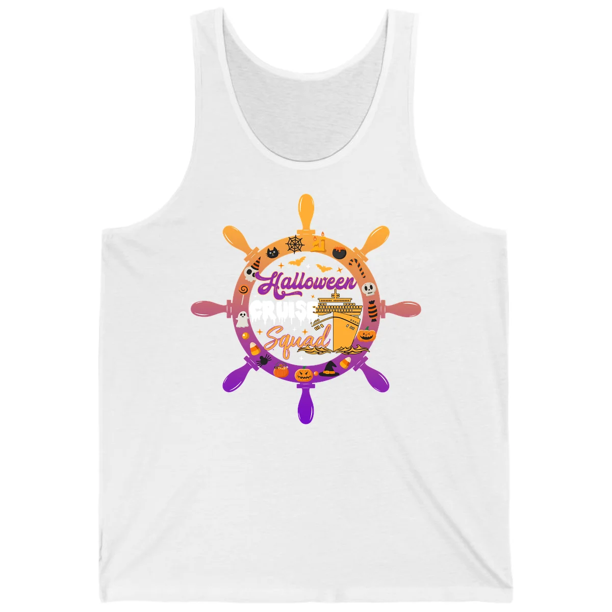 Halloween Cruise Squad Spooky Cruise Tank Top in White