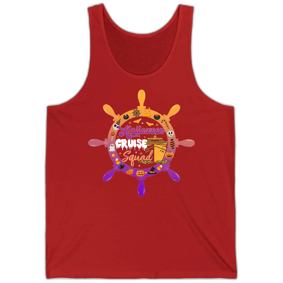 Halloween Cruise Squad Spooky Cruise Tank Top in Red