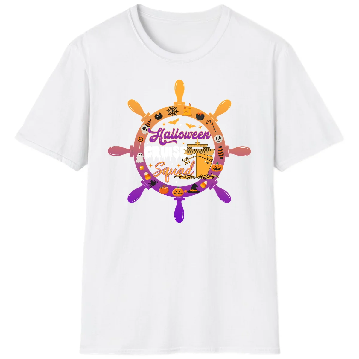 Halloween Cruise Squad Spooky Vacation T-Shirt in White