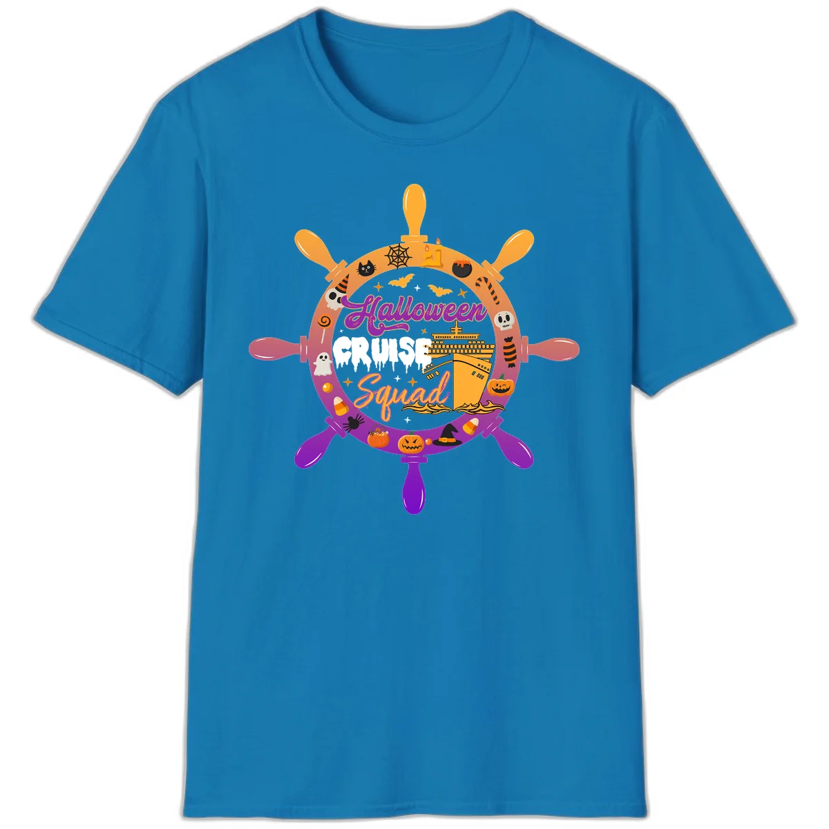 Halloween Cruise Squad Spooky Vacation T-Shirt in Sapphire