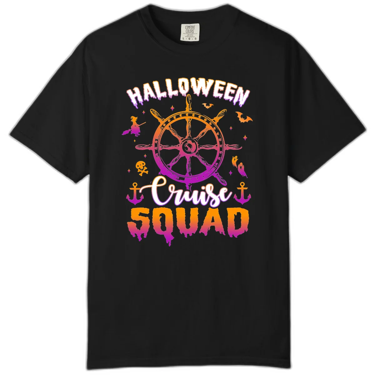 Halloween Cruise Squad Comfort Color T-Shirt in Black