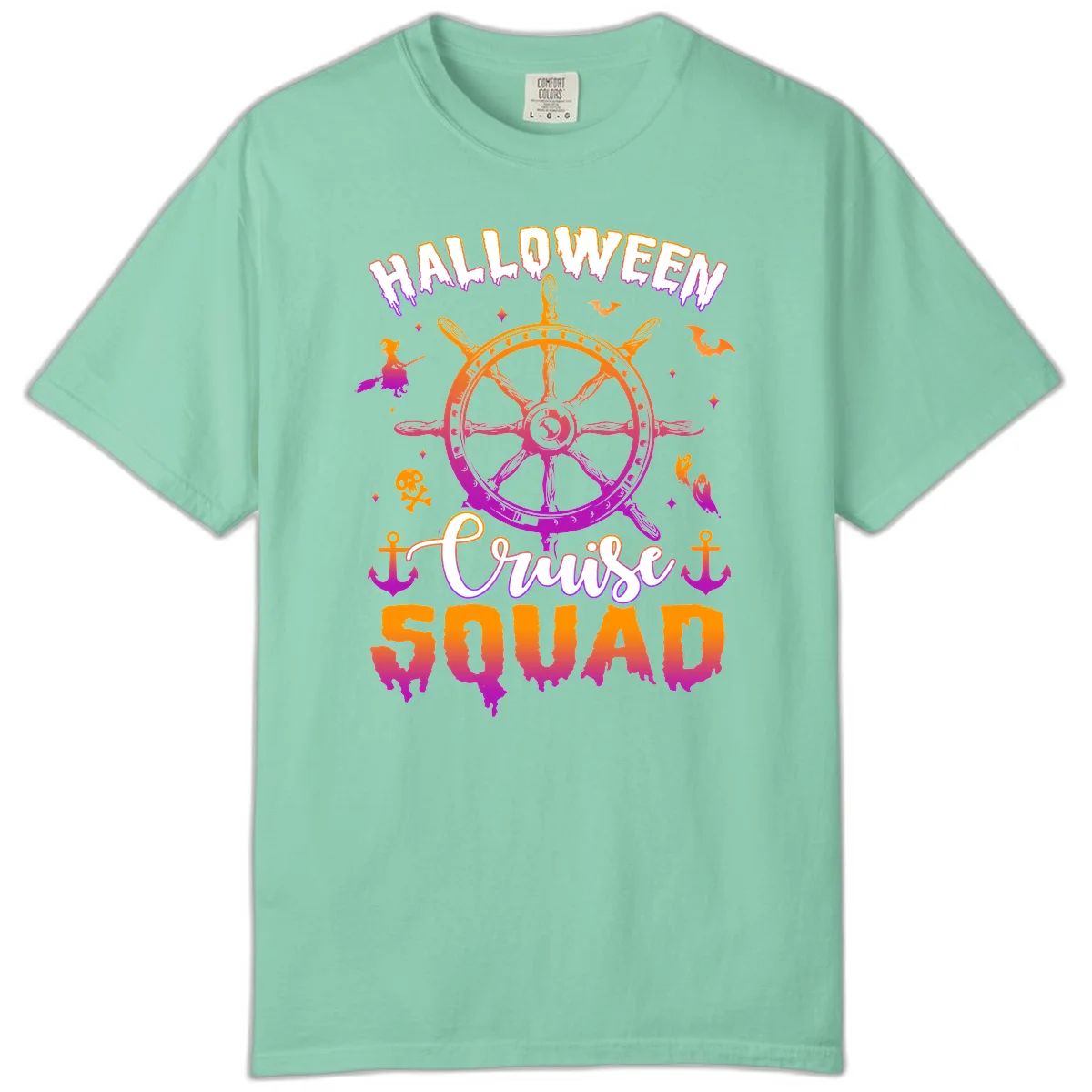 Halloween Cruise Squad Comfort Color T-Shirt in Island Reef