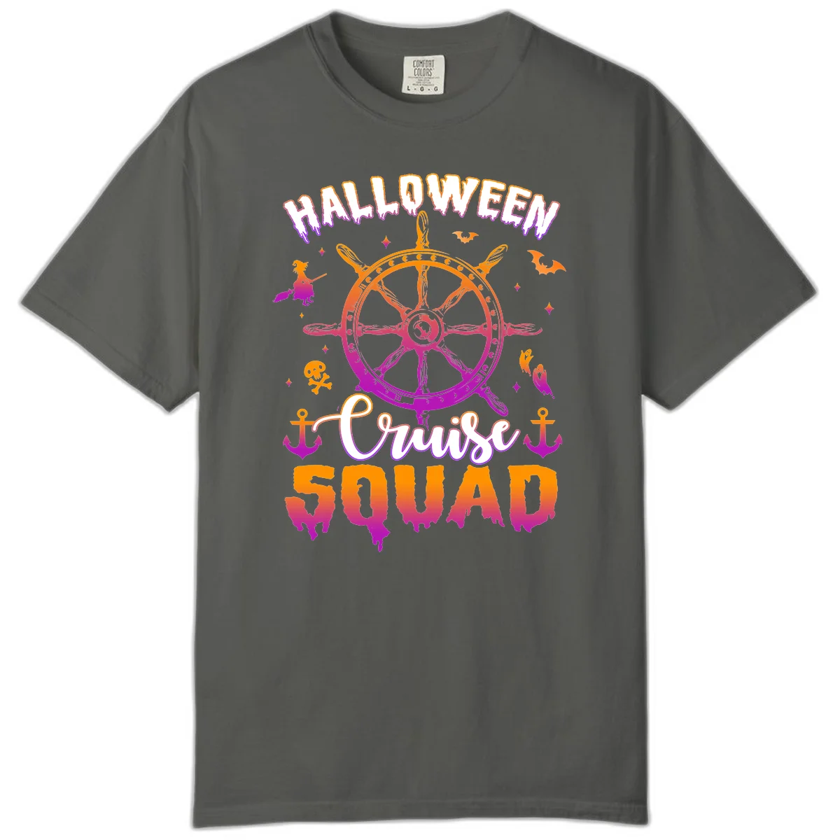 Halloween Cruise Squad Comfort Color T-Shirt in Pepper