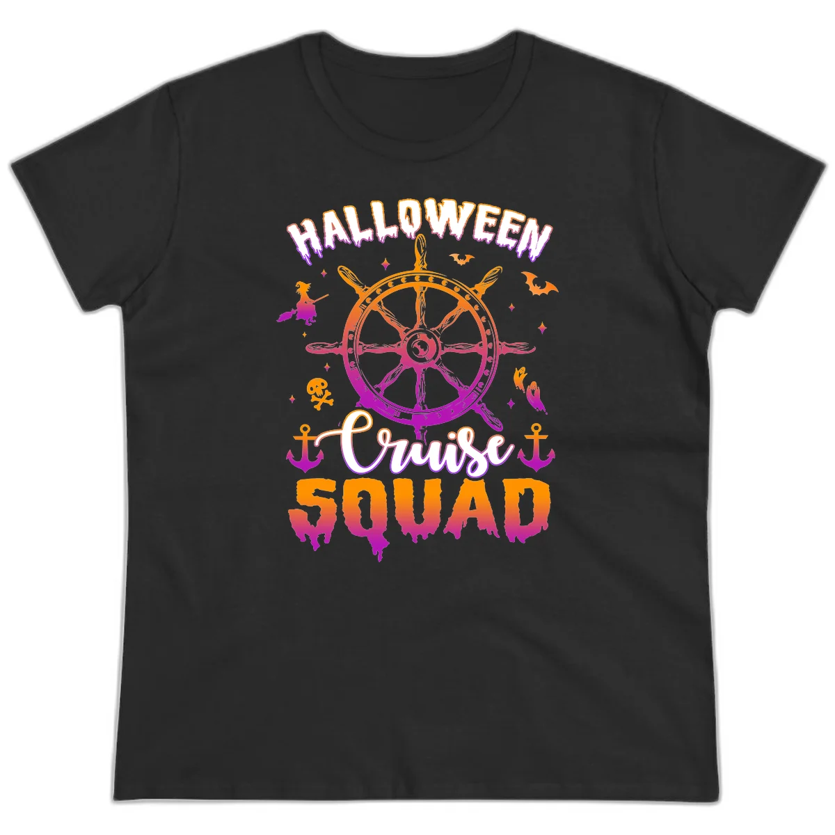Halloween Cruise Squad Ladies Tee in Black