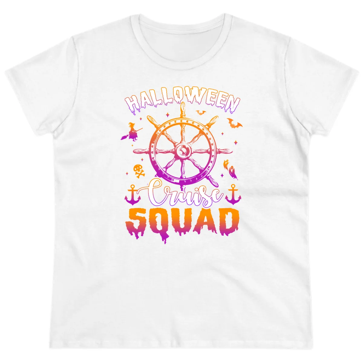 Halloween Cruise Squad Ladies Tee in White