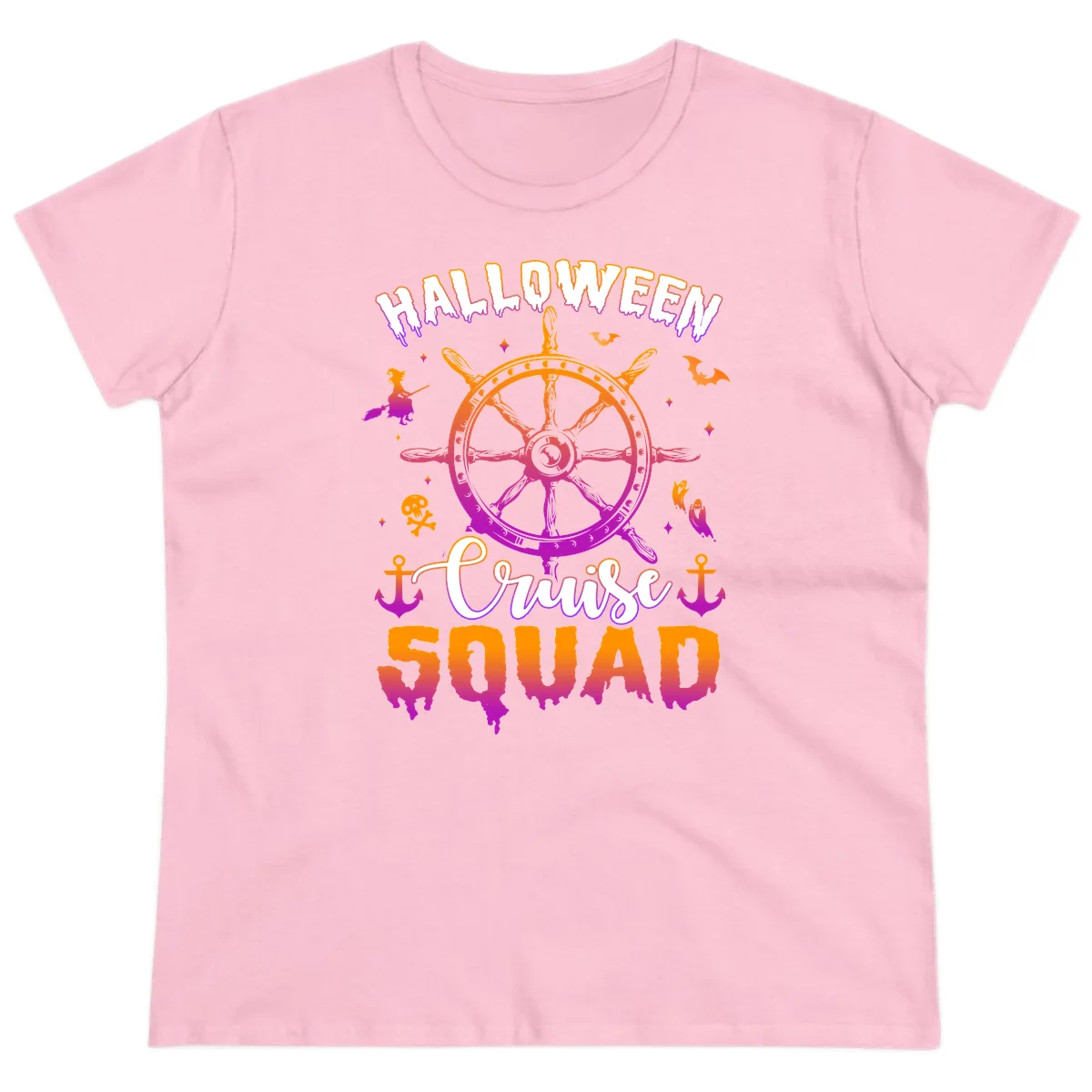 Halloween Cruise Squad Ladies Tee in Light Pink