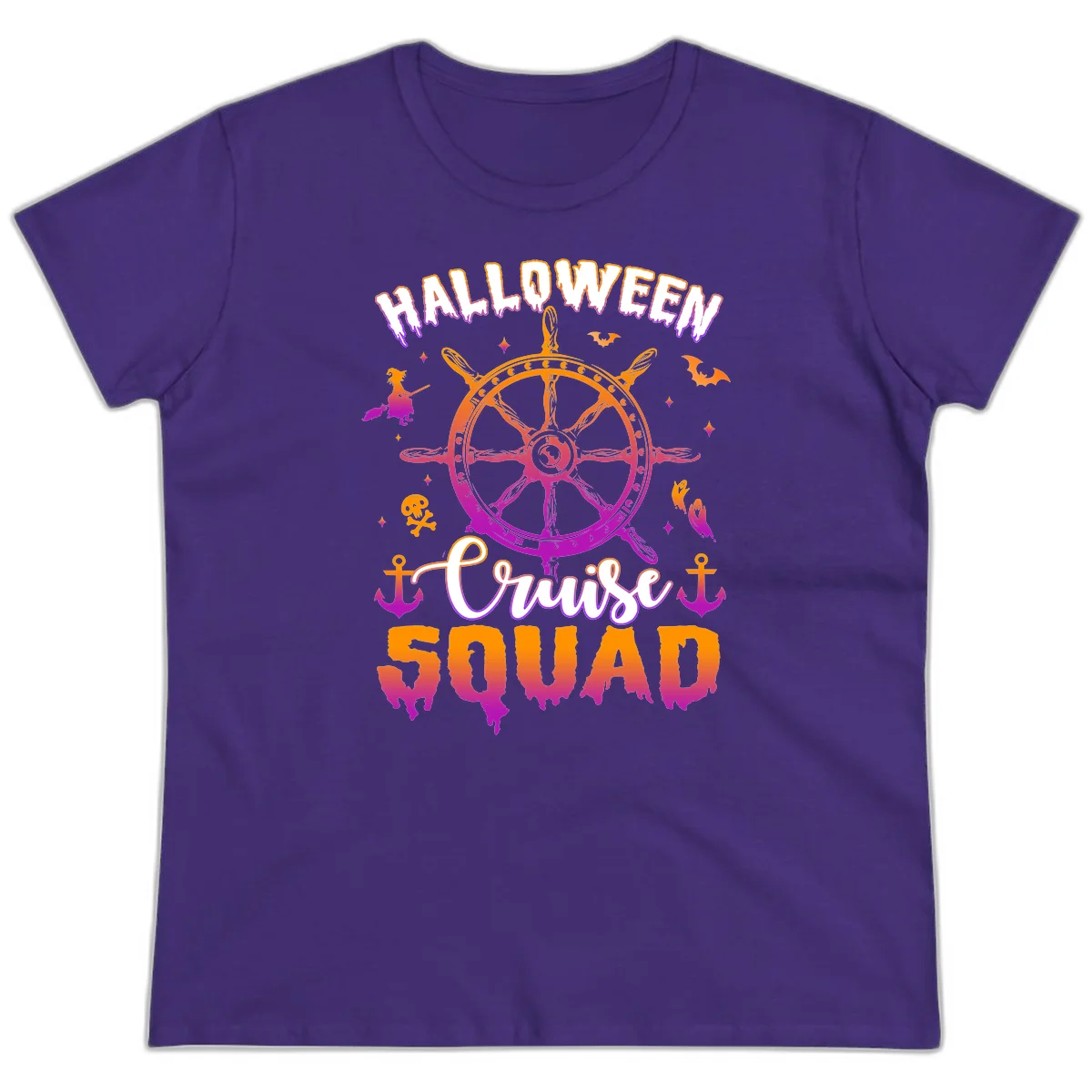Halloween Cruise Squad Ladies Tee in Purple