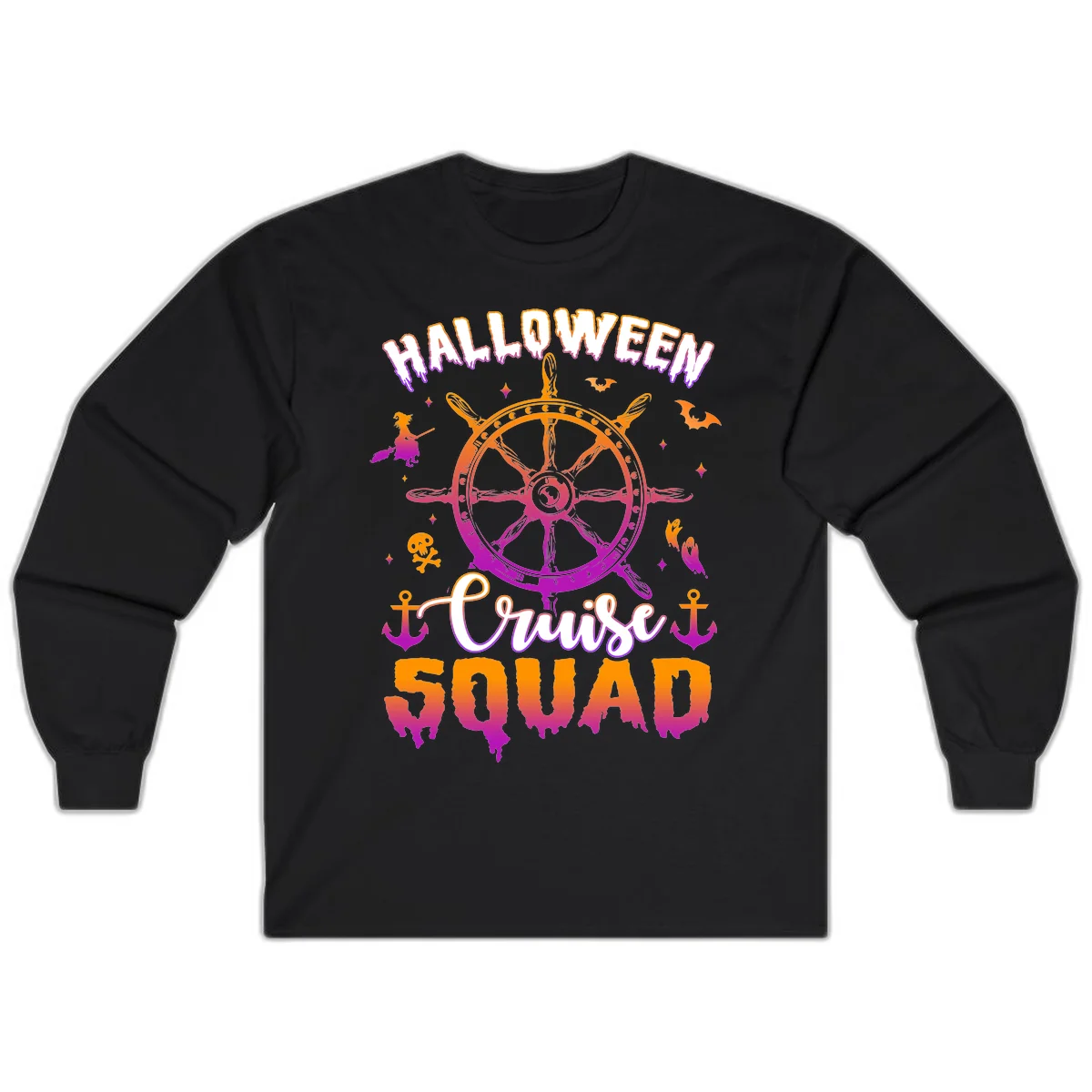 Halloween Cruise Squad Long Sleeve Tee in Black