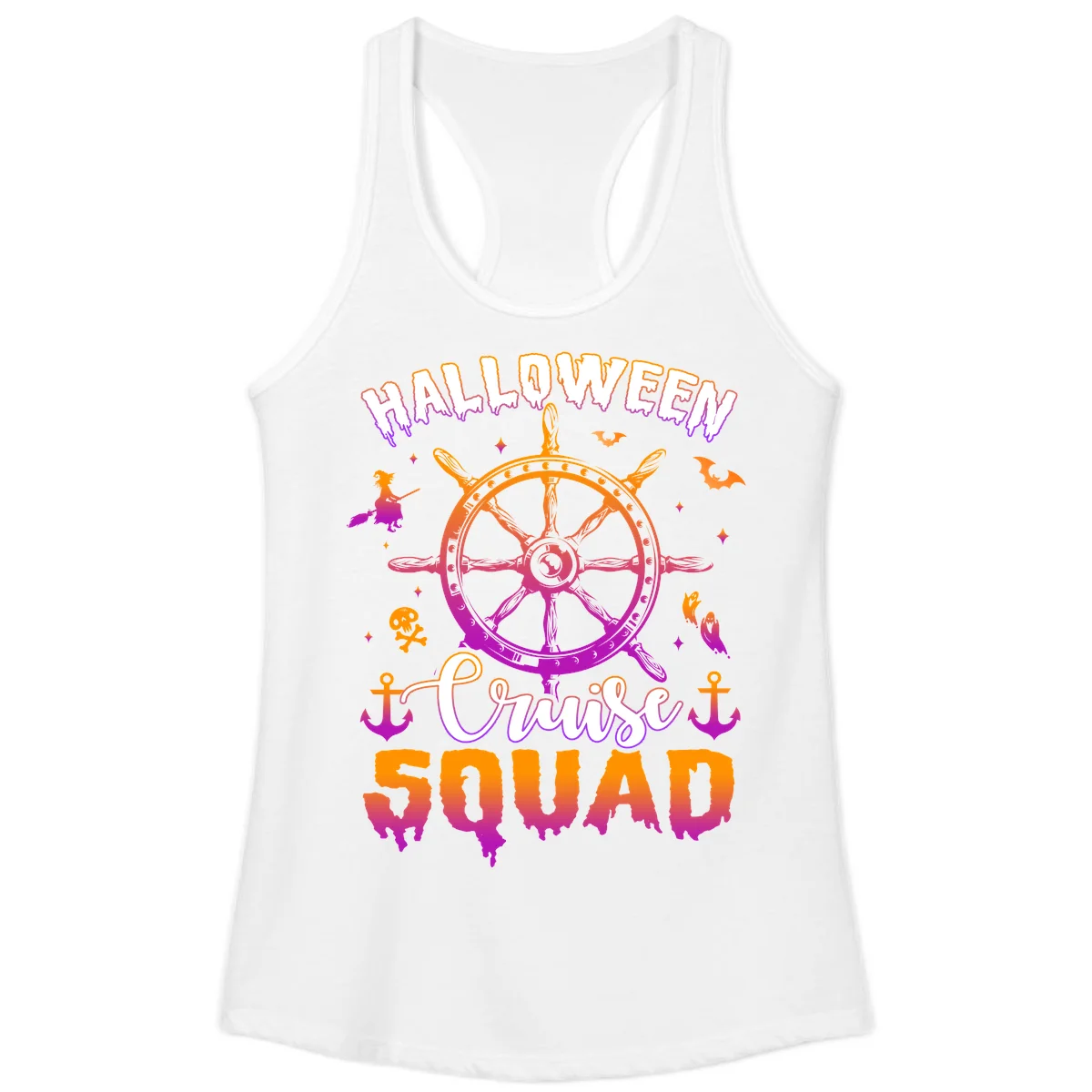 Halloween Cruise Squad Ladies Tank in White