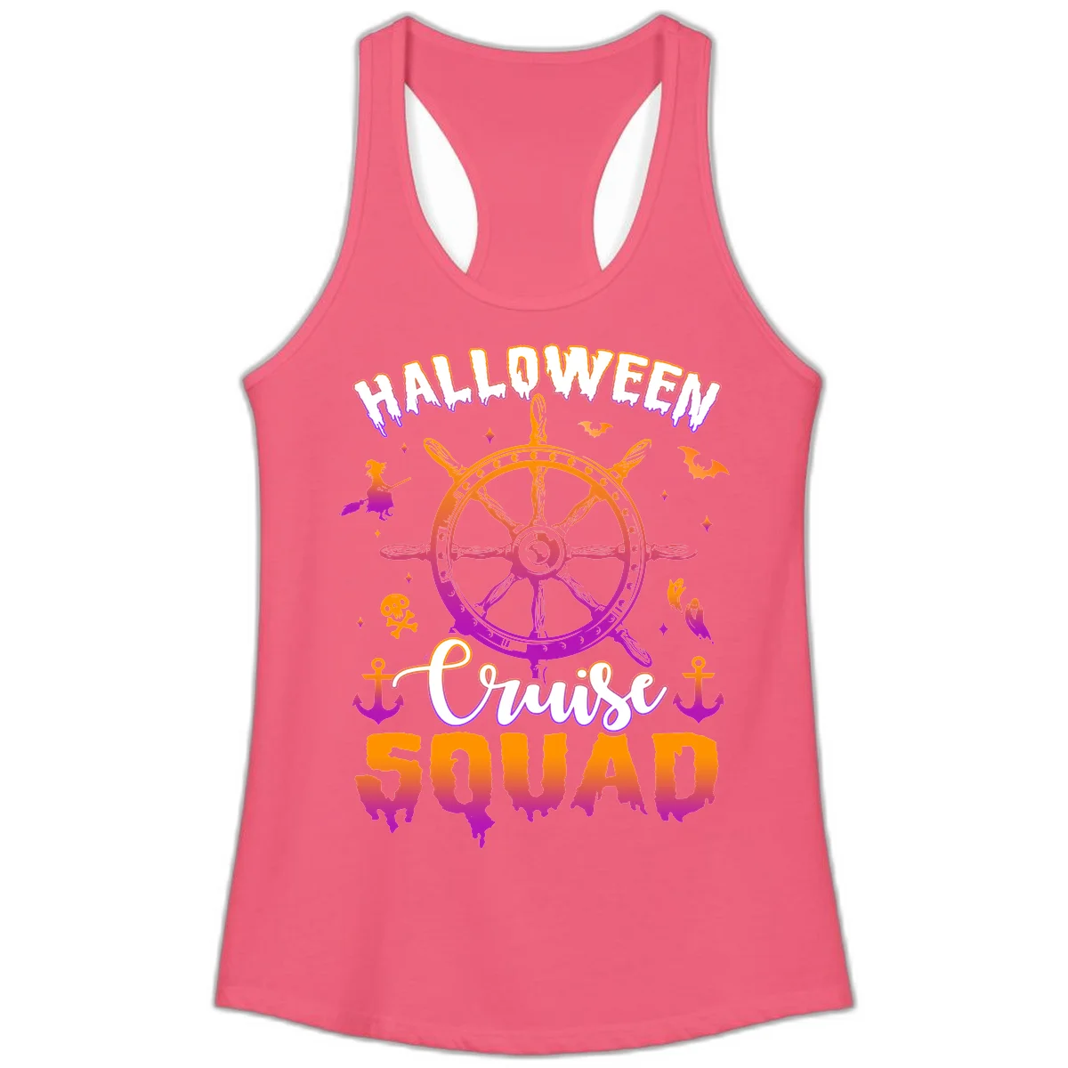 Halloween Cruise Squad Ladies Tank in Hot Pink