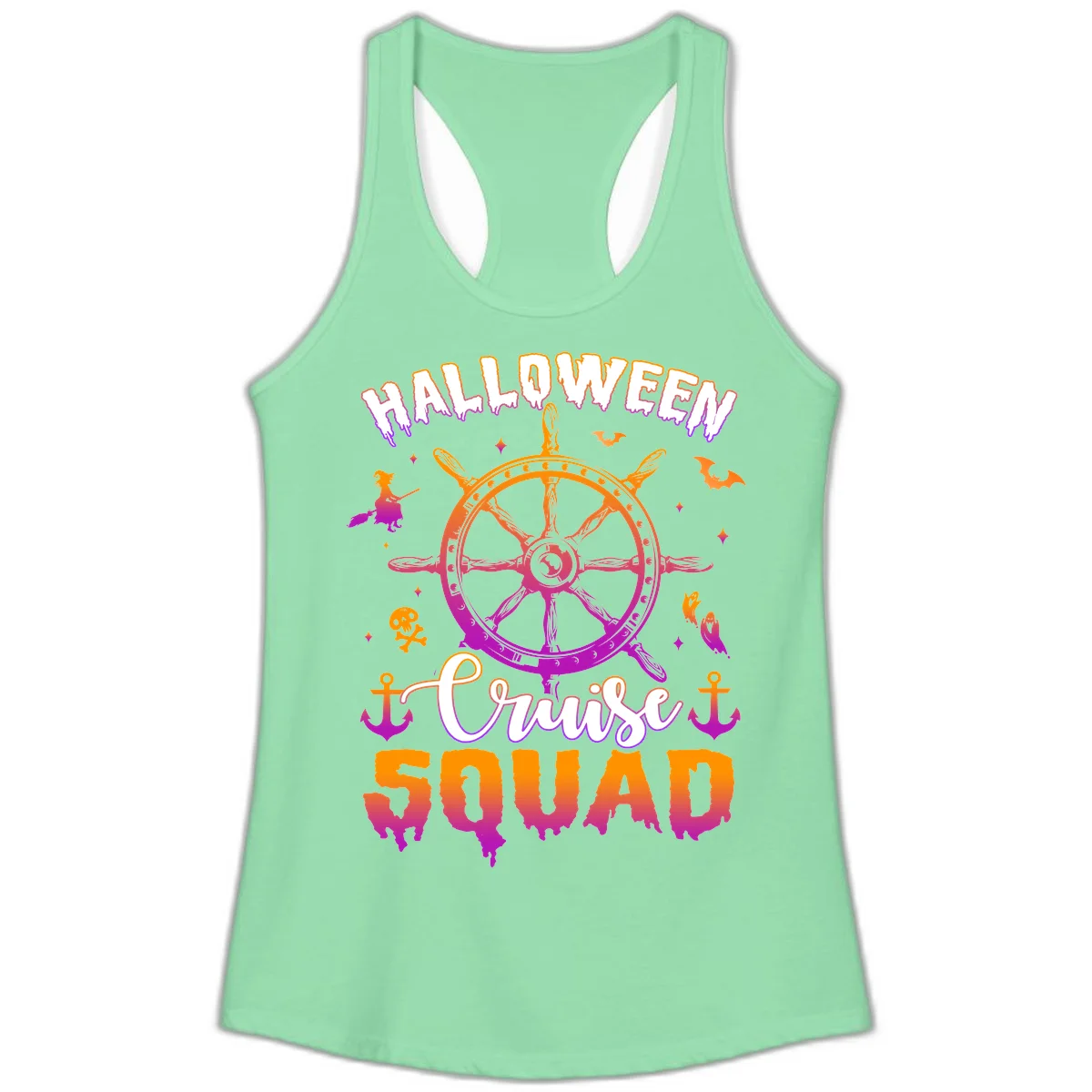 Halloween Cruise Squad Ladies Tank in Solid Mint