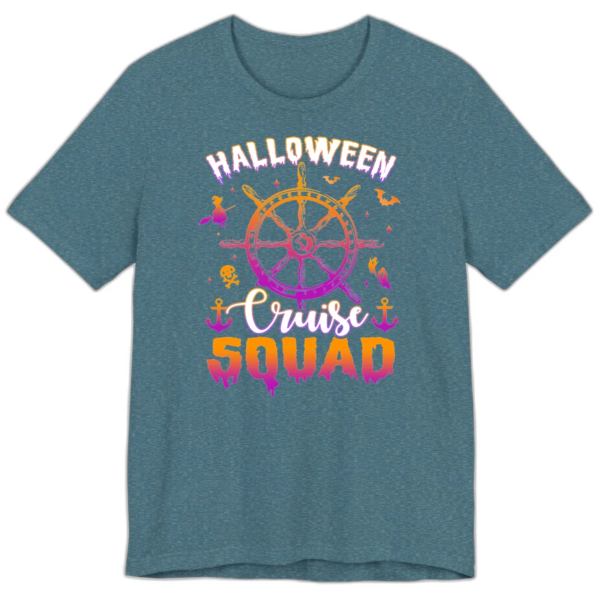 Halloween Cruise Squad Premium T-Shirt in Heather Deep Teal