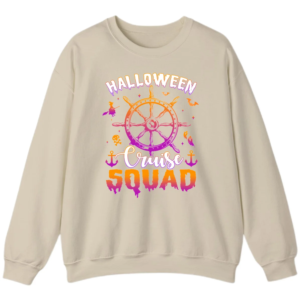 Halloween Cruise Squad Sweatshirt in Sand