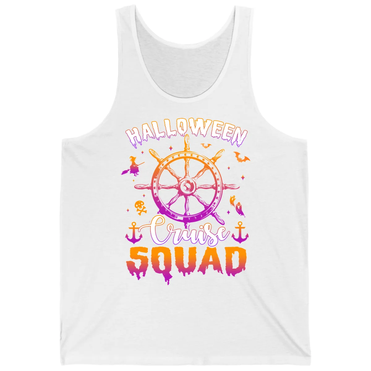 Halloween Cruise Squad Tank Top in White