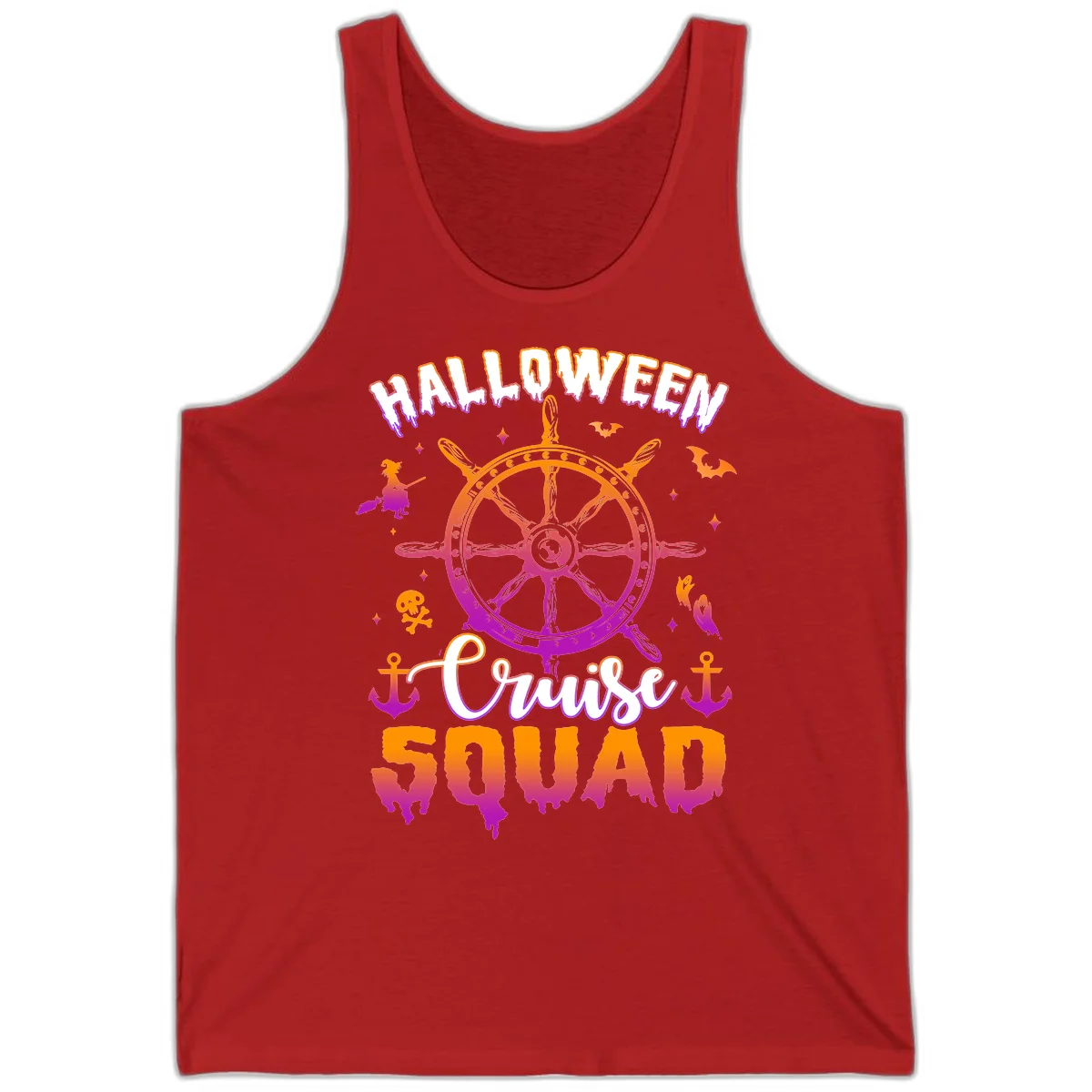 Halloween Cruise Squad Tank Top in Red