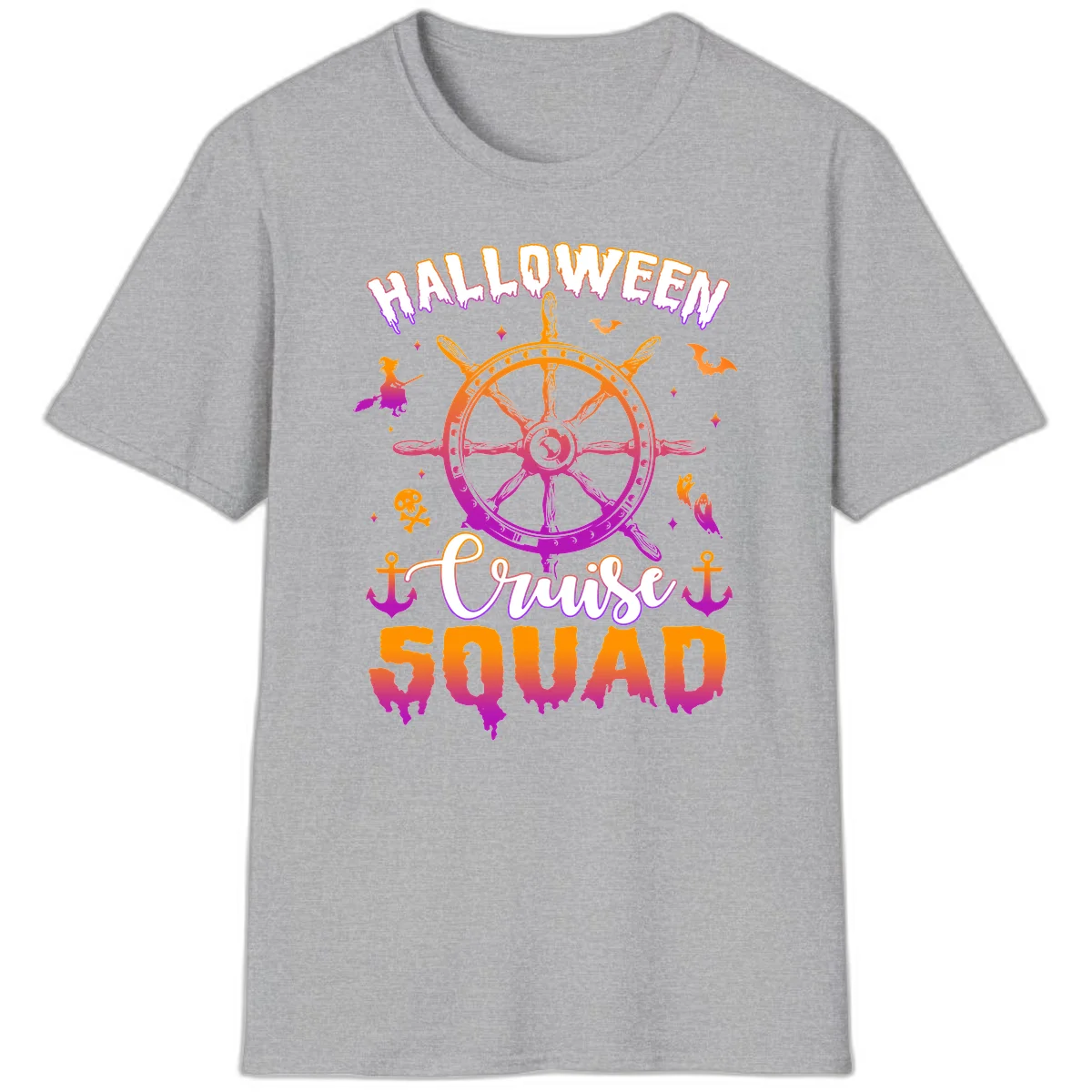 Halloween Cruise Squad T-Shirt in Sport Grey