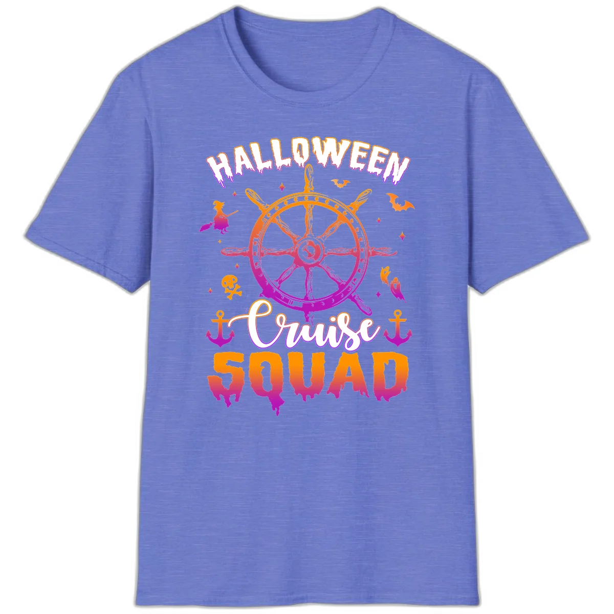 Halloween Cruise Squad T-Shirt in Heather Royal