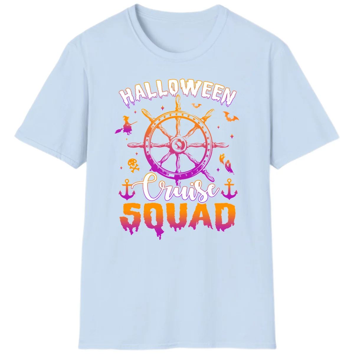 Halloween Cruise Squad T-Shirt in Light Blue