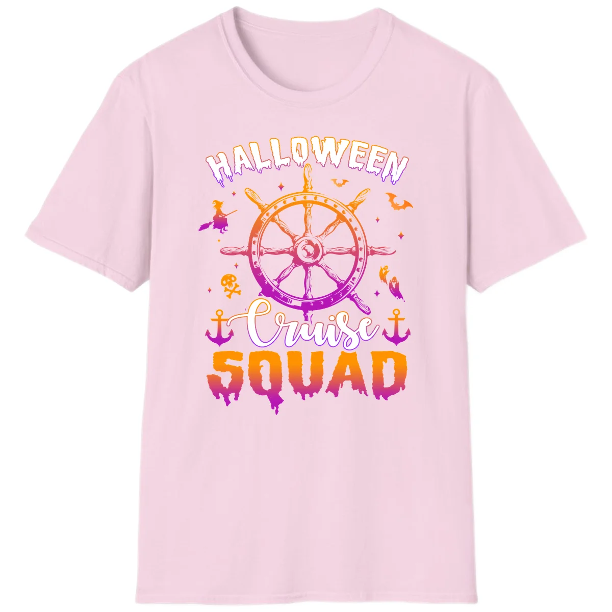 Halloween Cruise Squad T-Shirt in Light Pink
