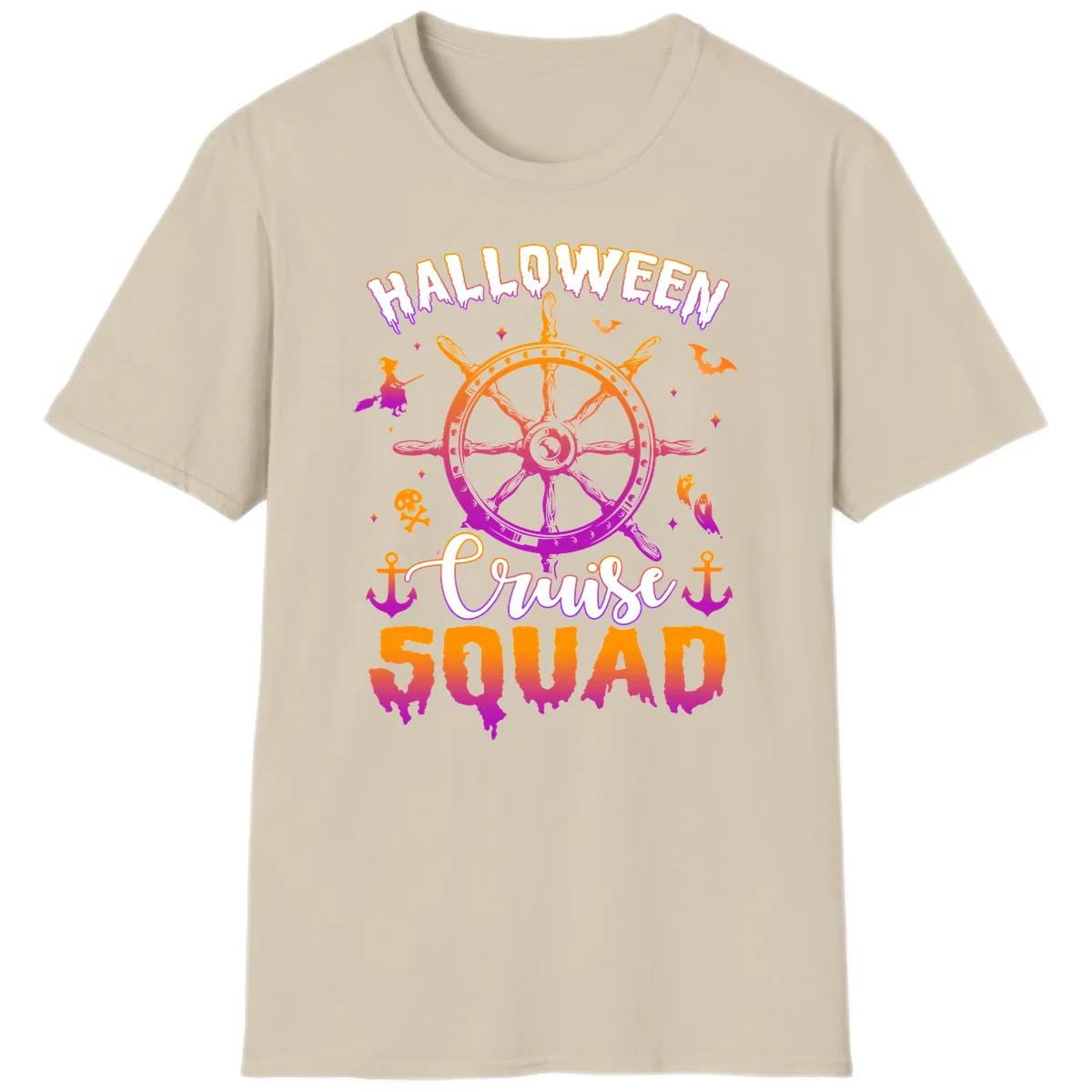 Halloween Cruise Squad T-Shirt in Sand