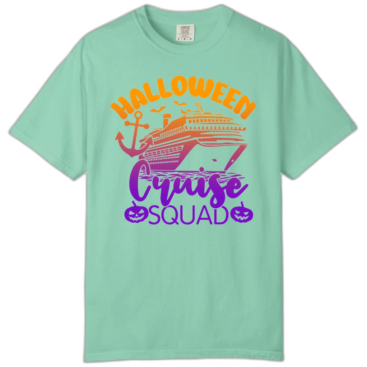 Halloween Cruise Squad Comfort Color Vacation Tee in Island Reef